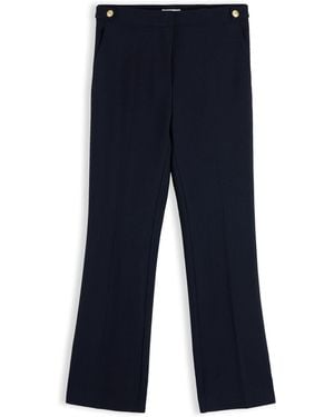 Tommy Hilfiger Tone Button Slim Bootcut Pants - Blue