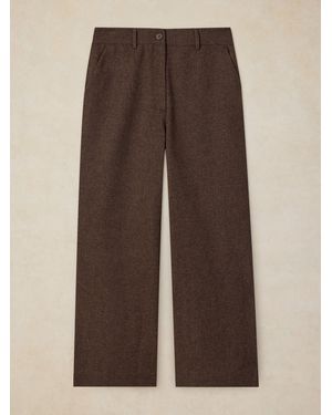 White Stuff Belle Tweedy Wide Leg Pants - Brown