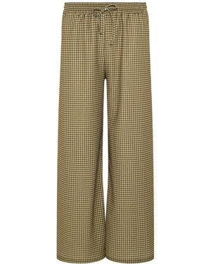 M Com Petite Mini Check Trouser - Green