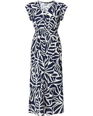 M Com Petite V-Neck Maxi Dress - Blue
