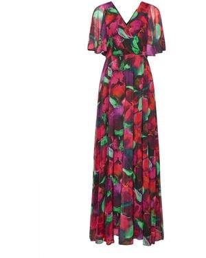 M Com Mesh Angel Sleeve Maxi Dress - White