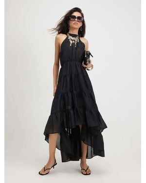 River Island Halter Neck Tiered Maxi Dress - White