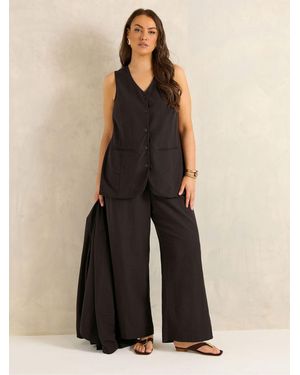Evans Tailored Linen Blend Pants - Natural