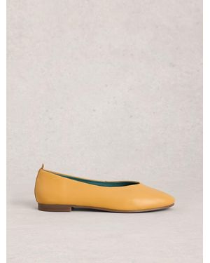 White Stuff Cheri Leather Ballerinas - Natural