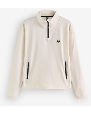 Roxy Snowstride Half Zip Fleece - Natural