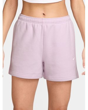 Nike Studio Fleece Mid Rise Shorts - Lila