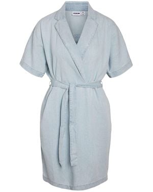 Noisy May Short Sleeve Denim Short Dress - Blue