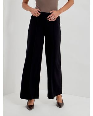 Finery London Caryl Ponte Jersey Wide Leg Trousers - Black