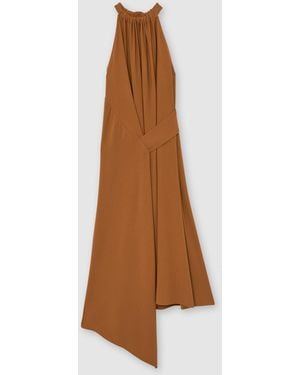 Reiss Drape-Detail Sleeveless Midi Dress - Natural
