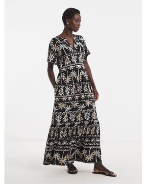 JD Williams Soft Touch Notch Neck Maxi Dress - White
