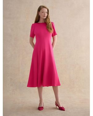 Hobbs Petite Camille Textured Satin Dress - Pink