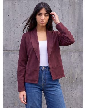 Roman Petite Faux Suede Jacket - Purple