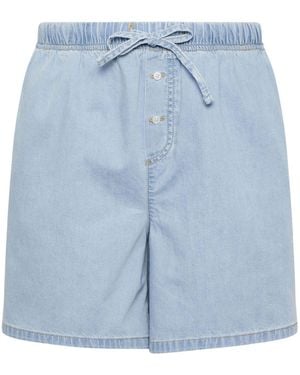 Yours Curve Yours Curve Boxer Style Denim Shorts - Blue