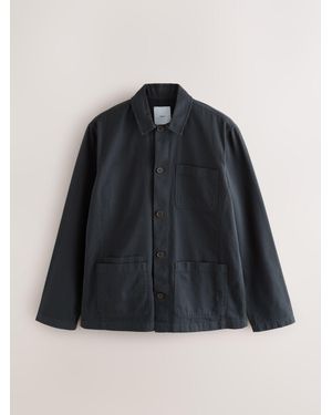 Next Chore Twill Shacket Overshirt - Black