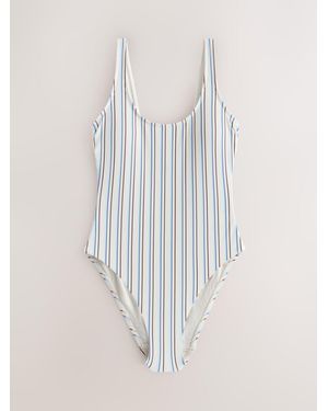 Self Scoop Back Swimsuit - White