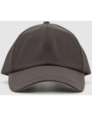 Reiss Caleb - Chocolate Brown Technical Logo-embroidered Baseball Cap, One - Gray