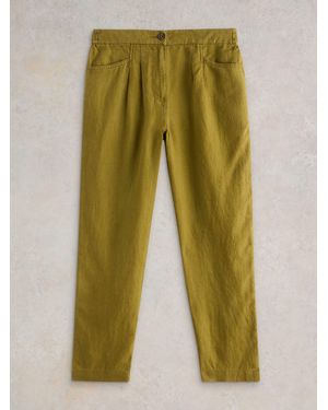 White Stuff Rowena 100% Linen Pants - Green