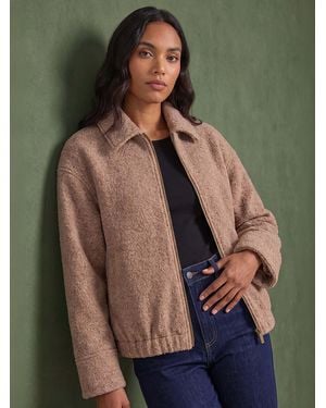 Roman Boucle Bomber Jacket - Green