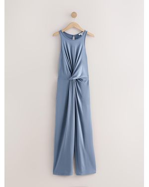 Next Twist Waist Jersey Jumpsuit - Blue