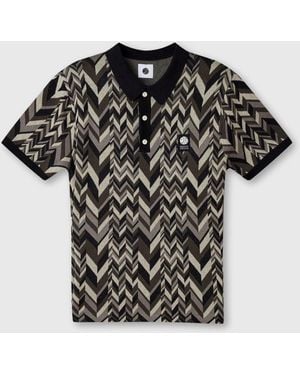 Pretty Green Starship Short Sleeve Knit Polo Shirt - Black