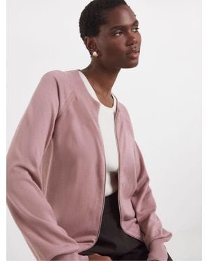 JD Williams Lightweight Knitted Bomber Jacket - Pink
