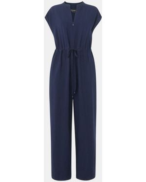 Whistles Sleeveless Drawstring Jumpsuit - Blue
