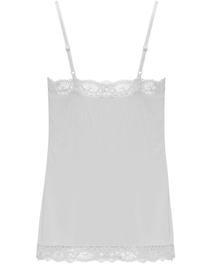 Pour Moi Cami Sofa Loves Lace Hidden Support Pajama Top - White