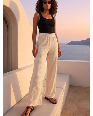 Roman Textured Jersey Pants - Natural