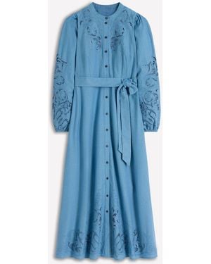 Boden Mae Linen Blend Shirt Dress - Blue