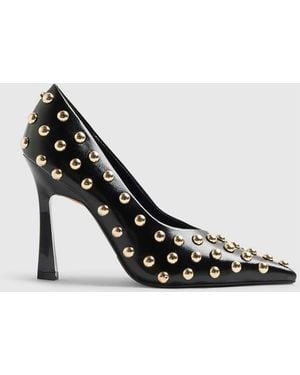 River Island Studded Heeled Court Shoes - Black