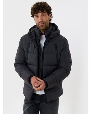 Threadbare Showerproof Padded Double Zip Coat - Blue