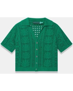 Mint Velvet Crochet Shell Shirt - Green
