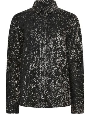 Long Tall Sally Sequin Shirt - Black