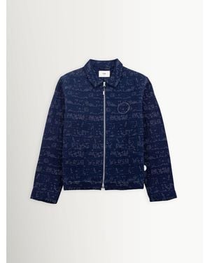 Folk Stray Float Stitch Signal Blouson Jacket - Blue