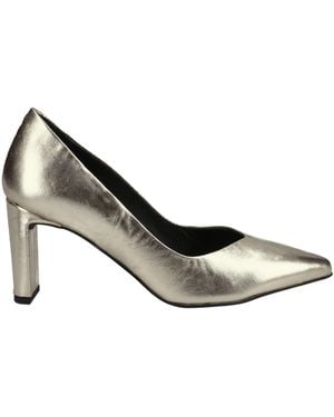 Hush Puppies Olivia Leather Court Shoes - Metallic