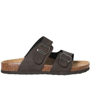 Jack & Jones Two Strap Suede Sandals - Black