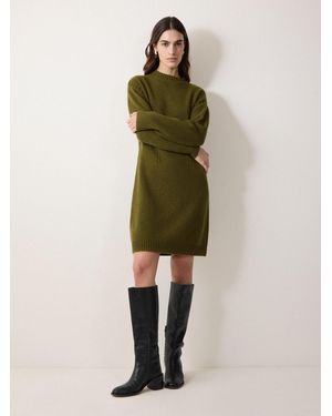 Jigsaw Knitted Mini Sweater Dress - Green