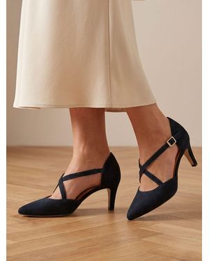 Jones Bootmaker Wide Fit Leather Stiletto-Heeled Court Shoes - Brown