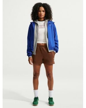 Nike Studio Fleece Mid Rise Shorts - Blue
