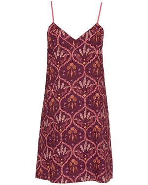 Fable & Eve Geo Print Strappy Short Nightdress - Red