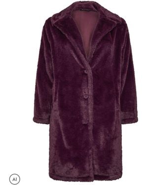 Yours Curve Faux Fur Coat - Purple