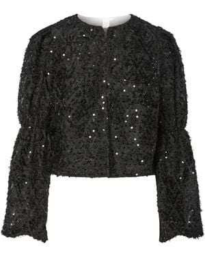 Y.A.S Y. A.S Y. A.S Sequin Long Sleeve Top - Black