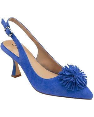 Lotus Suede Slingback Court Shoes - Blue