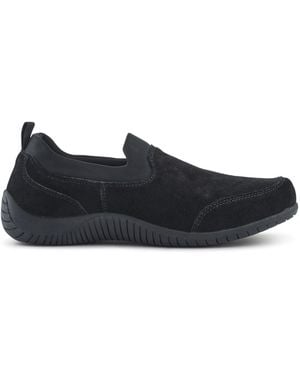 Pavers Wide-Fit Leather Slip-On Shoes - Black