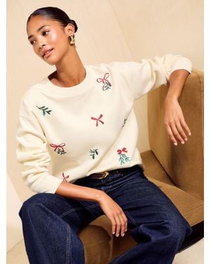 Friends Like These Cream Christmas Graphic Sweatshirt - Blue