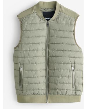 Threadbare Quilted Hybrid Gilet - Green