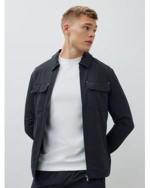 River Island Muscle Fit Stretch Shacket - Gray