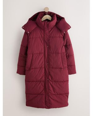 Next Shower Resistant Longline Padded Coat - Red