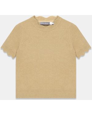 Mint Velvet Scallop Knit Top - Natural
