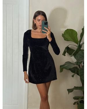Style Cheat Rita Square Neck Mini Dress - Black